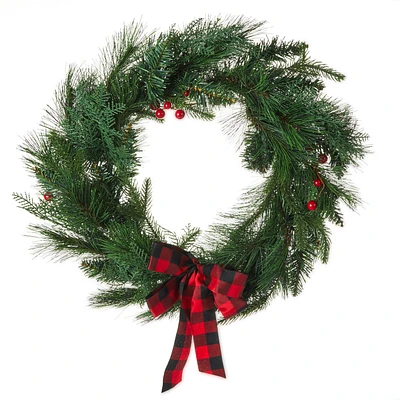 Holly Berry and Pine Faux Floral Wreath, 19" for only USD 49.99 | Hallmark