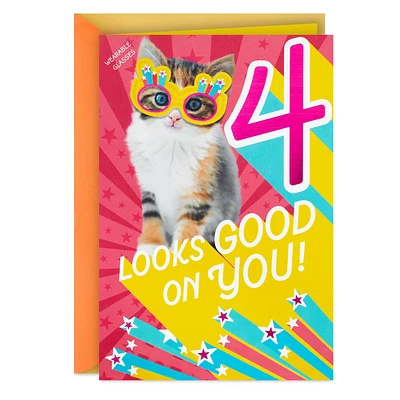 Girl, You Rule 4th Birthday Card With Wearable Sunglasses for only USD 4.99 | Hallmark