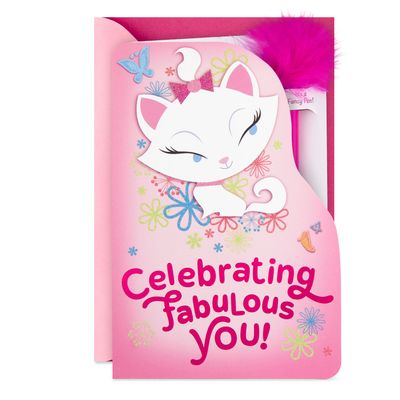 Disney The Aristocats Marie Purr-fectly Sweet Birthday Card with Feather-Topped Pen