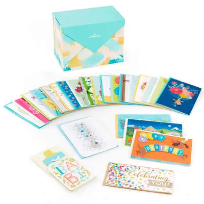 Assorted All-Occasion Greeting Cards in Pastel Watercolor Organizer, Box of 24 for only USD 29.99 | Hallmark