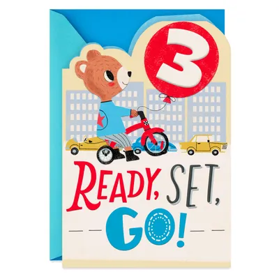 Birthday Boy Bear on a Bike 3rd Birthday Card for only USD 2.99 | Hallmark