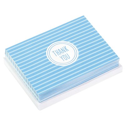 Blue Stripe Blank Thank-You Notes, Pack of 20