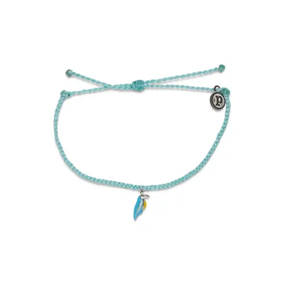 Pura Vida Seafoam Braided Bracelet with Toucan Bird Charm for only USD 14.00 | Hallmark