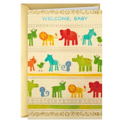 Cute Zoo Animals Welcome New Baby Card for only USD 3.99 | Hallmark