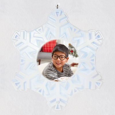 Magic Sparkling Snowflake Photo Personalized Ornament With Light