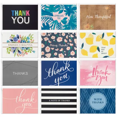 Bright and Cheerful Assorted Boxed Thank-You Note Cards, Pack of 48 for only USD 14.99 | Hallmark