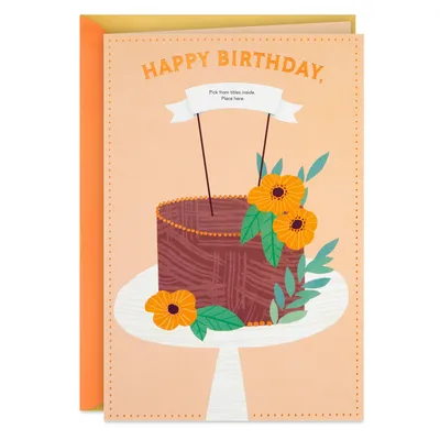 Chocolate Cake Customizable Birthday Card With Grandma Name Stickers for only USD 3.99 | Hallmark