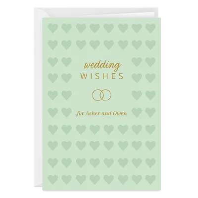 Personalized Hearts and Gold Rings Wedding Card for only USD 4.99 | Hallmark
