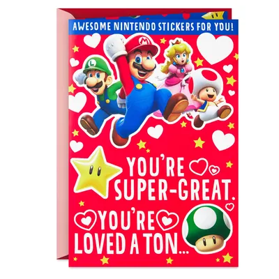Nintendo Super Mario™ Valentine's Day Card With Puffy Stickers for only USD 5.99 | Hallmark