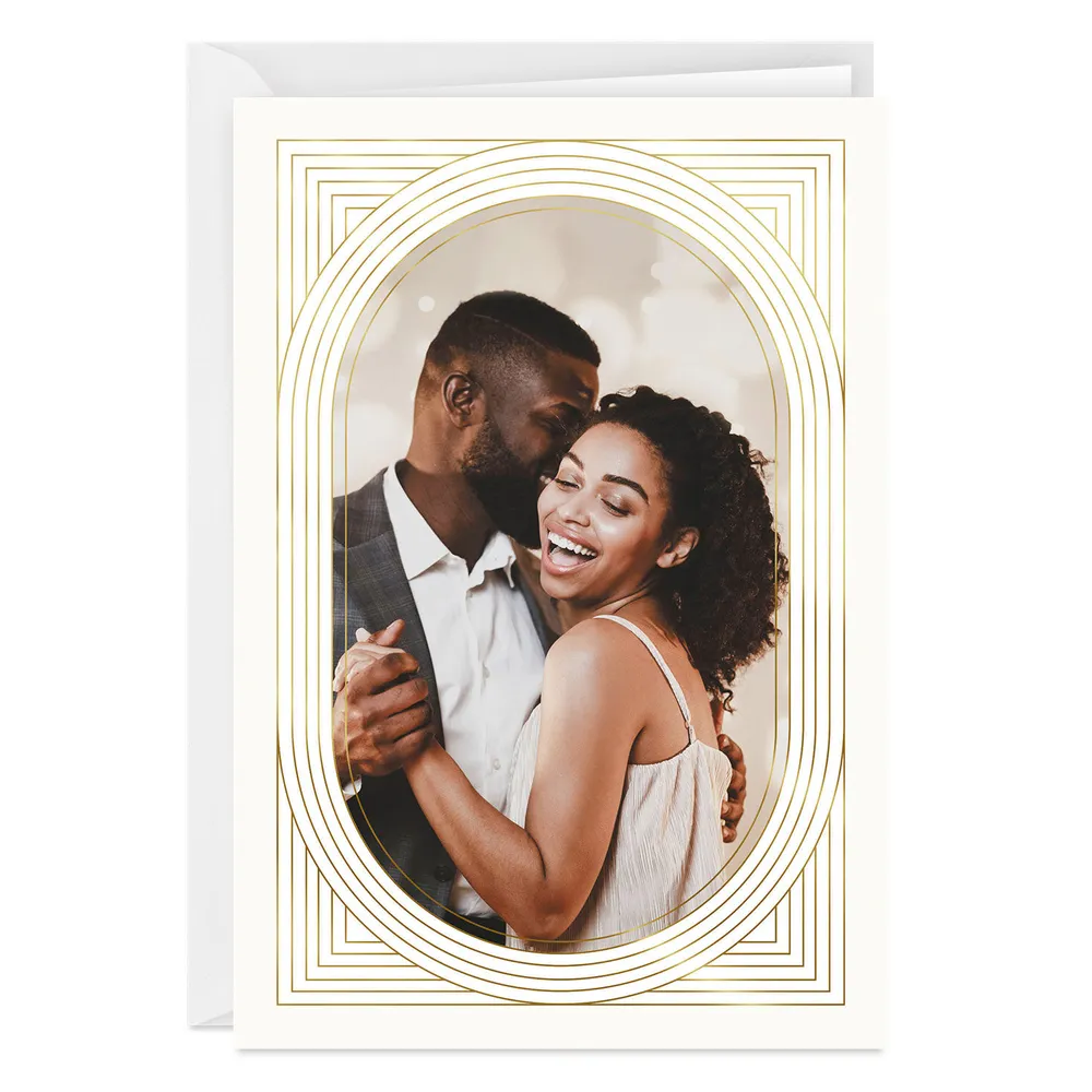 Art Deco Gold Oval Frame Folded Photo Card for only USD 4.99 | Hallmark