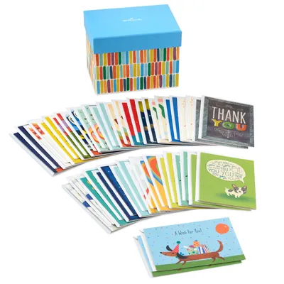 Assorted All-Occasion Kids Cards in Colorful Stripe Organizer Box, Box of 48 for only USD 27.99 | Hallmark