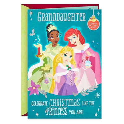 Disney Princess Christmas Card for Granddaughter With Crown and Stickers for only USD 6.59 | Hallmark