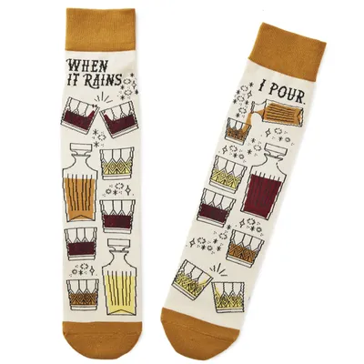 When It Rains, I Pour Funny Crew Socks for only USD 12.99 | Hallmark