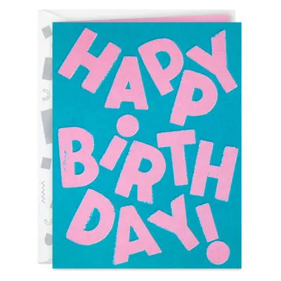 Pink Letters on Teal Birthday Card for only USD 3.99 | Hallmark