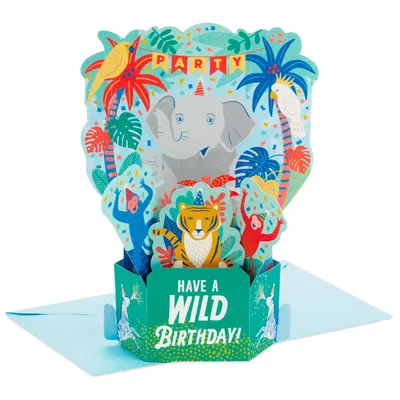Wild Animal Party Boxed Pop-Up Birthday Cards, Pack of 8 for only USD 19.99 | Hallmark