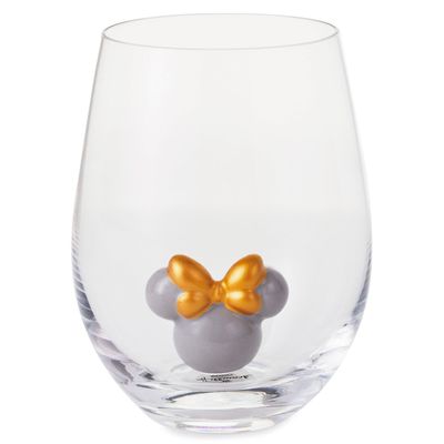 Disney Minnie Mouse Ears Silhouette Stemless Glass, 13 oz.