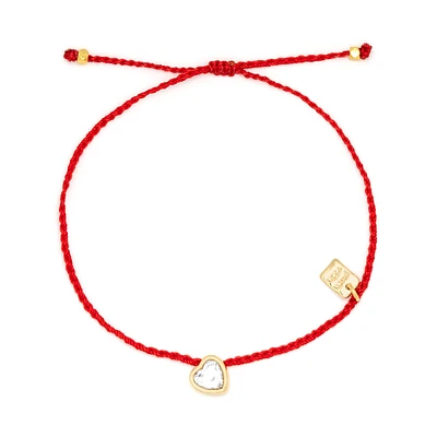 Pura Vida Red Dainty Bracelet With Gold Heart Bead for only USD 14.00 | Hallmark