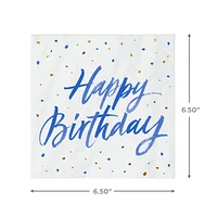 Blue "Happy Birthday" on White Dinner Napkins, Set of 16 for only USD 4.99 | Hallmark