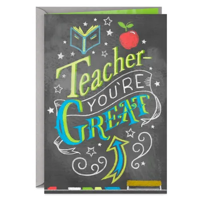Lettering on Blackboard Thank-You Card for Teacher for only USD 2.00 | Hallmark