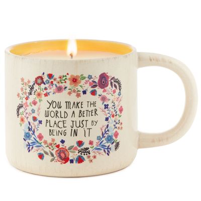 Natural Life You Make the World Better Jasmine/Honey Mug Candle, 10 oz.