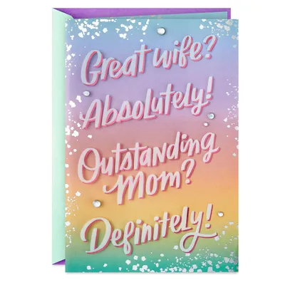 Great Wife, Outstanding Mom Mother's Day Card for Wife for only USD 7.99 | Hallmark