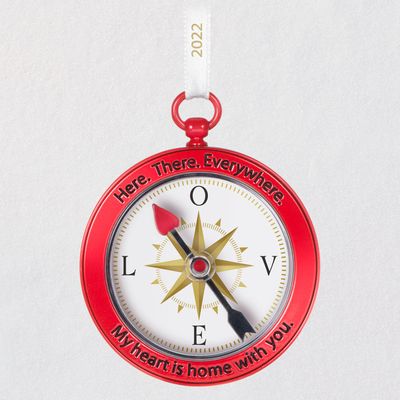 My Heart Is Home With You Compass 2022 Metal Ornament