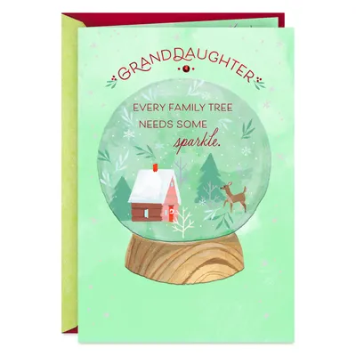 You Add Sparkle to the Family Tree Christmas Card for Granddaughter for only USD 4.99 | Hallmark