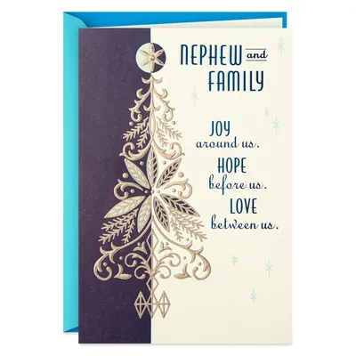 Joy, Hope, Love Christmas Card for Nephew and Family for only USD 3.99 | Hallmark