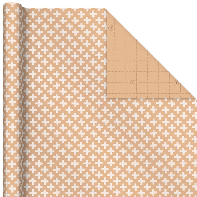 Plus Sign Kraft Wrapping Paper, 17.5 sq. ft. for only USD 4.99 | Hallmark