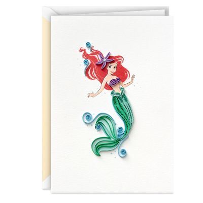 Disney The Little Mermaid Ariel Happy Wish Quilled Paper Handmade Card