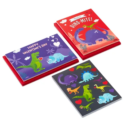 Dinosaur Fun Kids Assorted Valentines With Stickers, Pack of 24 for only USD 9.99 | Hallmark