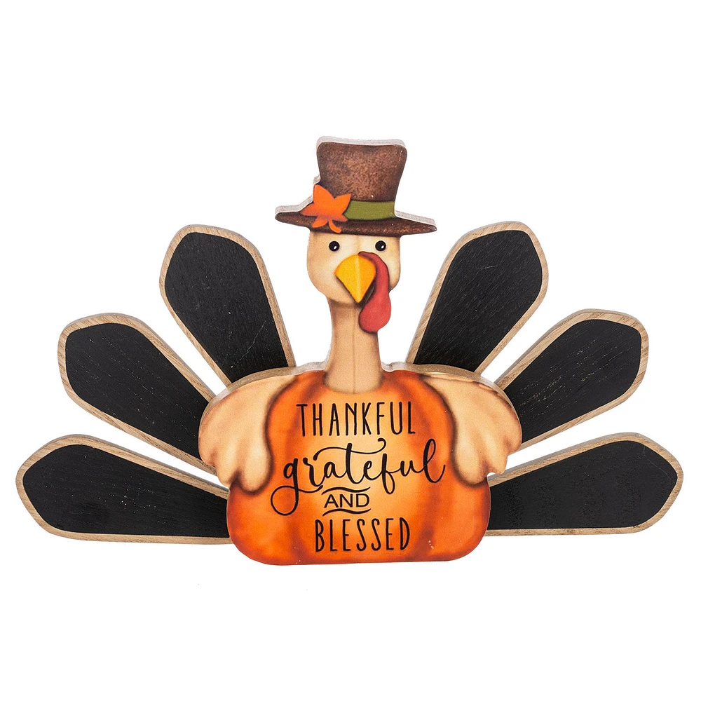 Ganz Thankful Turkey Wood Tabletop Decoration, 7" for only USD 19.99 | Hallmark