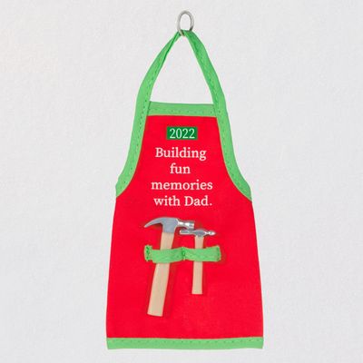 Memories With Dad Tool Apron 2022 Fabric Ornament