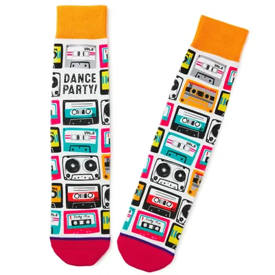 Dance Party Cassette Tapes Fun Crew Socks for only USD 12.99 | Hallmark