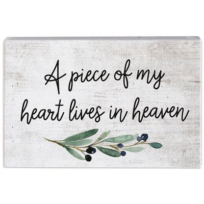 Piece of My Heart Wood Quote Sign, 5.25