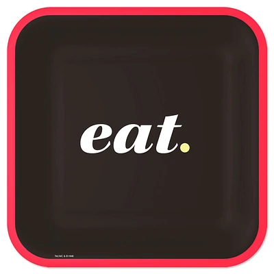 Black and Red "Eat" Square Dinner Plates, Set of 8 for only USD 4.99 | Hallmark
