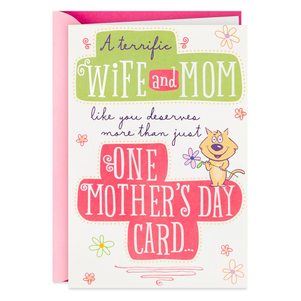 Hallmark Terrific Wife and Mom Funny Mother's Day Card With Mini ...
