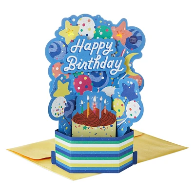 Happy Birthday Cake and Balloons Musical 3D Pop-Up Birthday Card With Light for only USD 9.99 | Hallmark