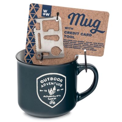Outdoor Adventure Mug and Credit Card Multitool, Set of 2