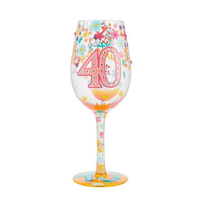 Lolita Happy 40th Birthday Handpainted Wine Glass, 15 oz. for only USD 29.99 | Hallmark