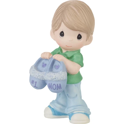 Precious Moments Boy With #1 Mom Slippers Figurine, 4.69" for only USD 36.99 | Hallmark