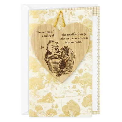 Disney Winnie the Pooh New Baby Card With Heart Decoration for only USD 8.59 | Hallmark