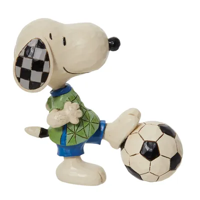 Jim Shore Peanuts Mini Snoopy With Soccer Ball Figurine, 3.25" for only USD 29.99 | Hallmark