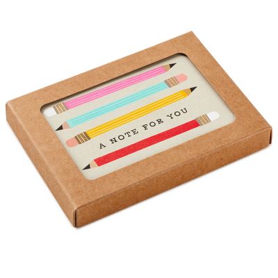 Pencils on Kraft Blank Note Cards, Box of 10