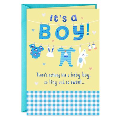 Cute Clothesline New Baby Boy Card for only USD 0.99 | Hallmark