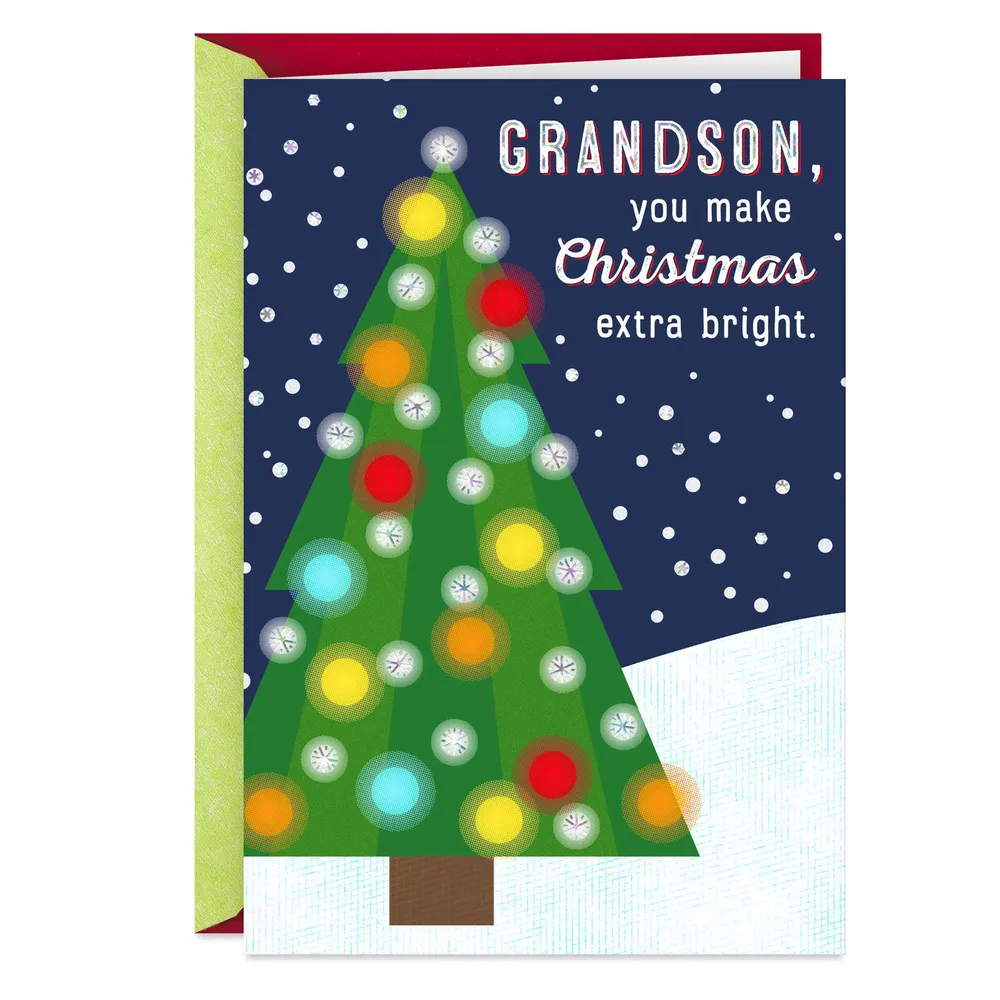 You Make the Holidays Extra Bright Christmas Card for Grandson for only USD 2.99 | Hallmark