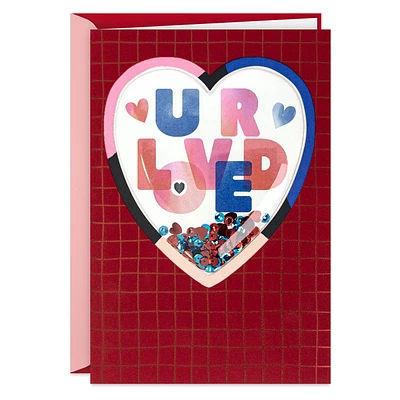 U R Loved Confetti Shaker Heart Love Card for Kids for only USD 5.99 | Hallmark