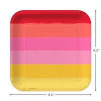 Warm Ombré Stripe Square Dinner Plates, Set of 8 for only USD 4.99 | Hallmark