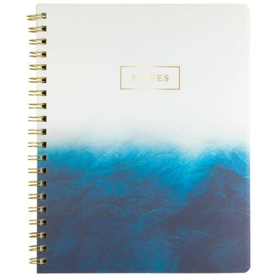 Blue and White Dyed Spiral Notebook