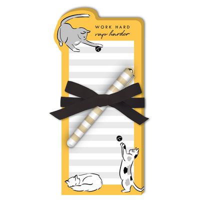 Work Hard Nap Harder Cats Notepad With Pen